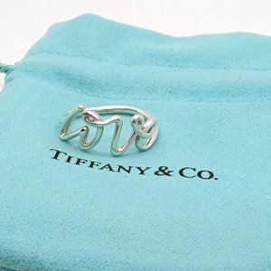 Tiffany & Co Paloma Picasso Graffiti LOVE Sterling Silver 925 Ring Size 5.75